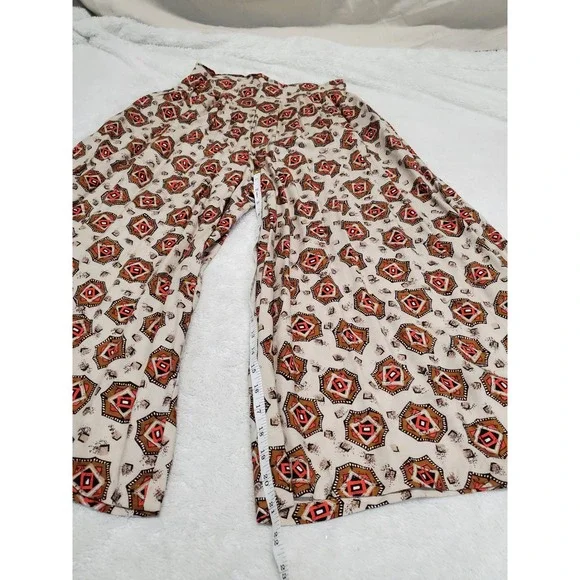 Vintage Cropped Wide Leg Pants 12 Vest Top Medium Set Outfit Bohemian Festival - Picture 11 of 16